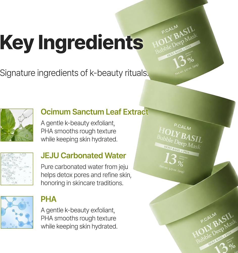 P. Calm holy basil bubble deep mask
