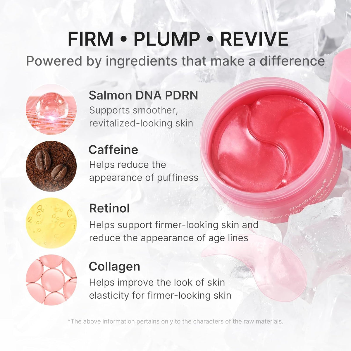 PDRN pink caffeine collagen eye patch